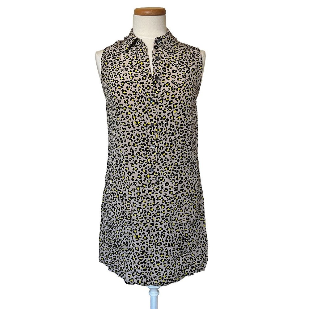 Equipment Femme Lucinda Silk Leopard Print Shirt Dress XS